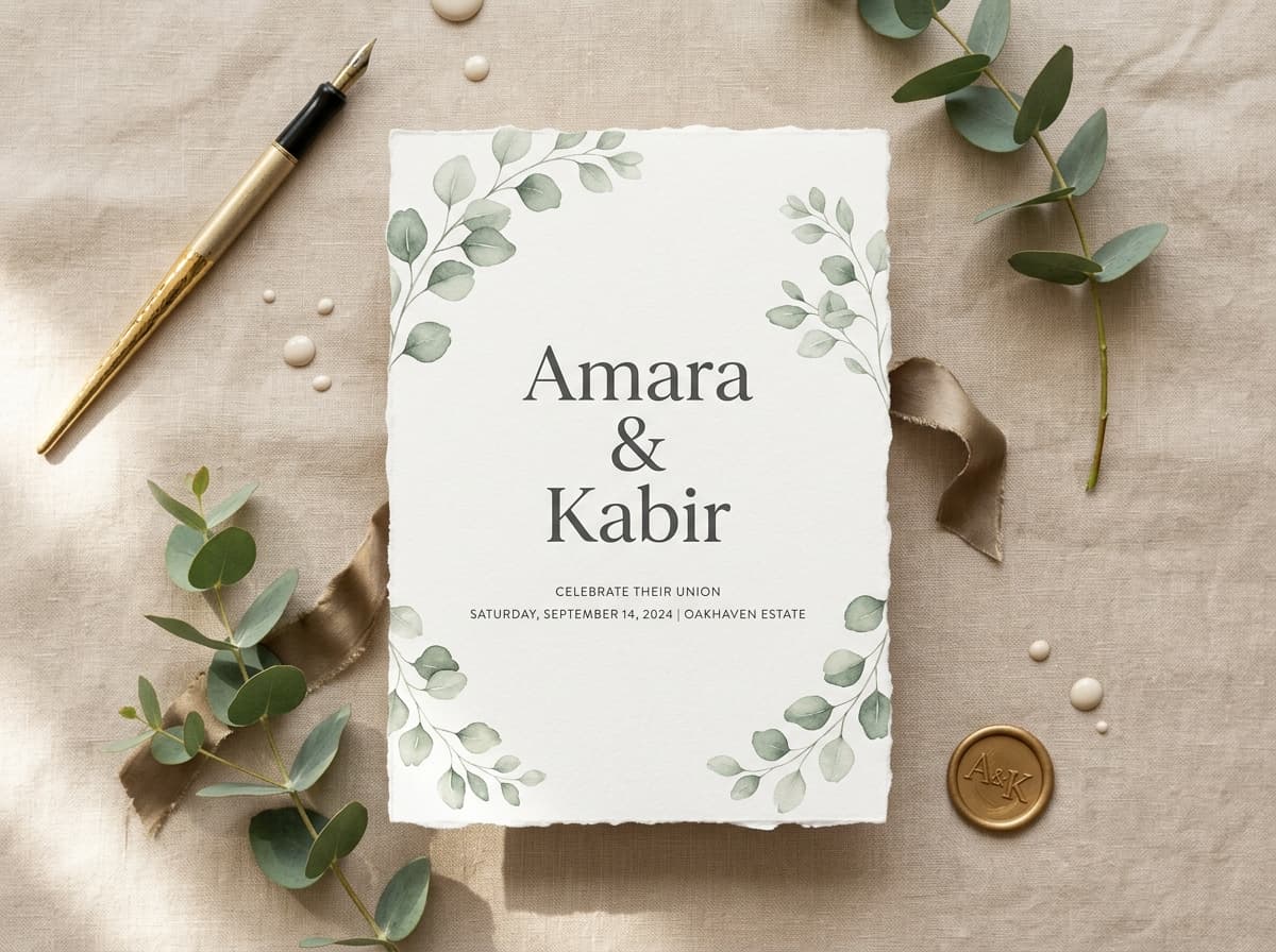Modern editorial invitation sample